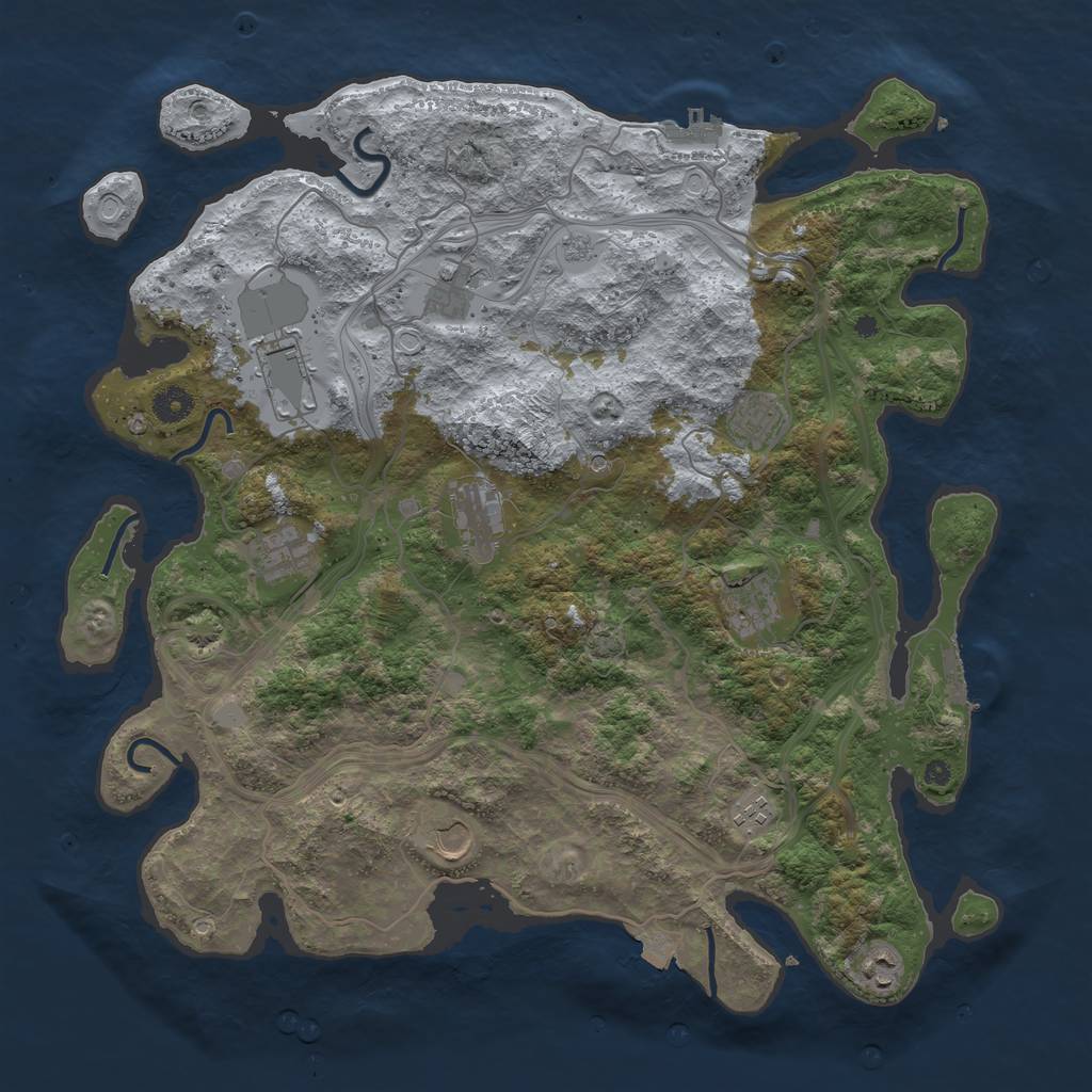 Rust Map: Procedural Map, Size: 4250, Seed: 1724323554, 17 Monuments
