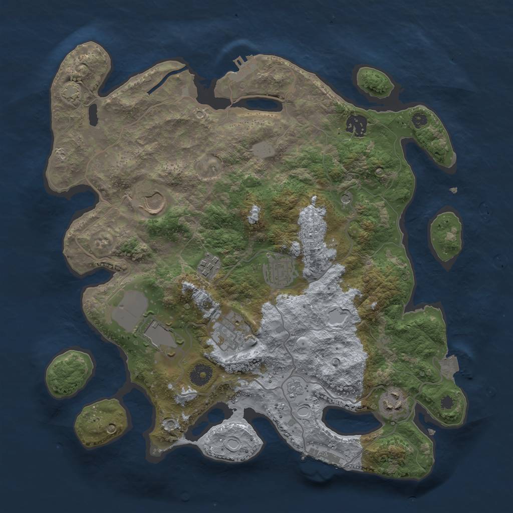 Rust Map: Procedural Map, Size: 3500, Seed: 3282024, 15 Monuments