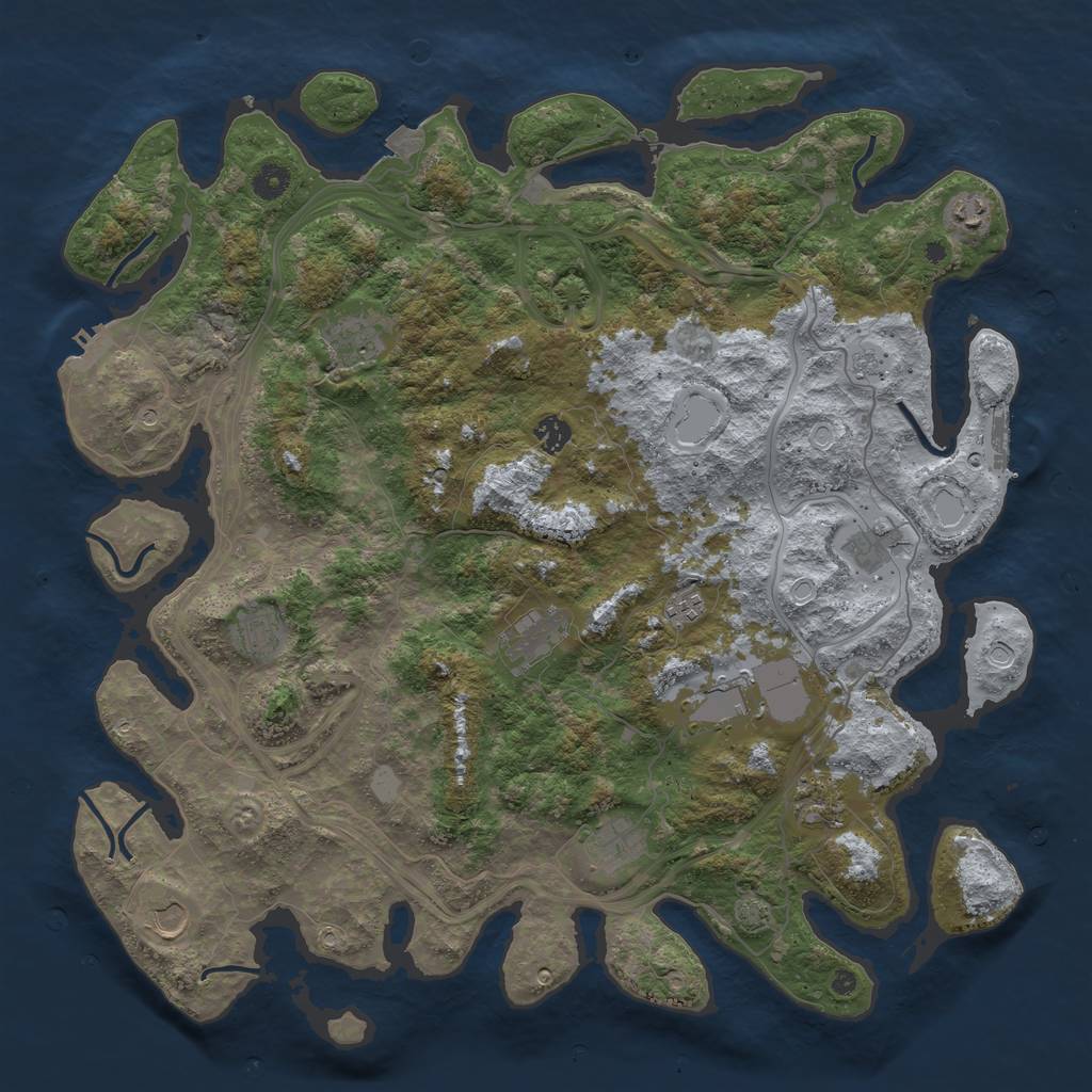 Rust Map: Procedural Map, Size: 4500, Seed: 1219356151, 19 Monuments
