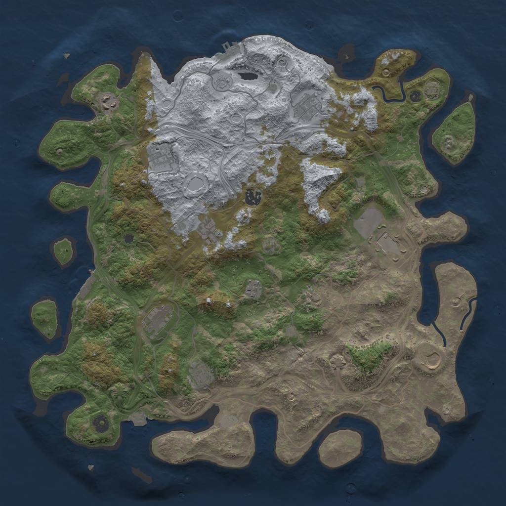 Rust Map: Procedural Map, Size: 4500, Seed: 442970109, 19 Monuments