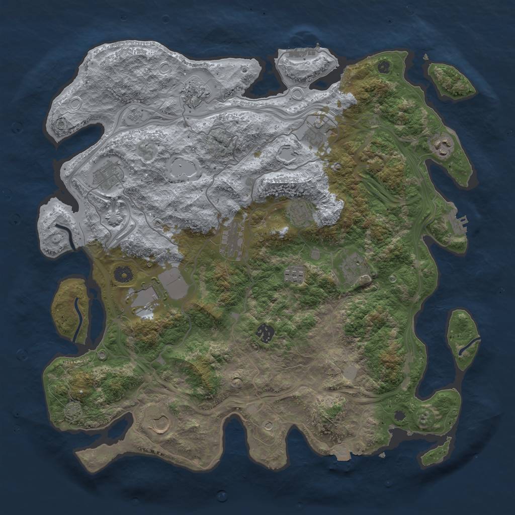 Rust Map: Procedural Map, Size: 4250, Seed: 1195087848, 19 Monuments