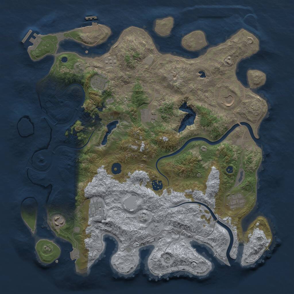 Rust Map: Procedural Map, Size: 4000, Seed: 7157112, 14 Monuments