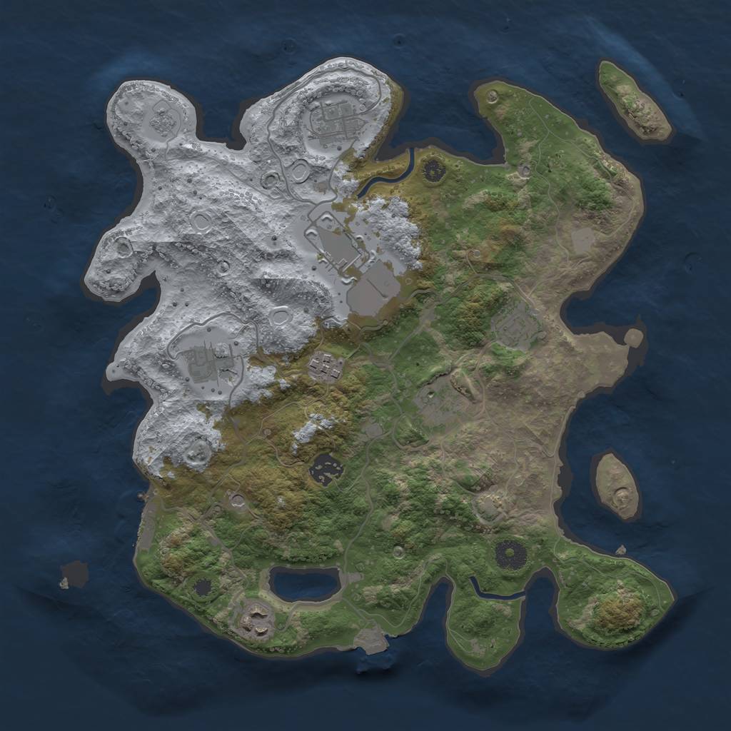 Rust Map: Procedural Map, Size: 3500, Seed: 355672276, 15 Monuments