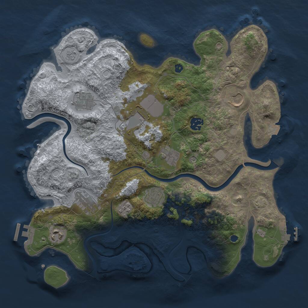 Rust Map: Procedural Map, Size: 3500, Seed: 94263, 15 Monuments