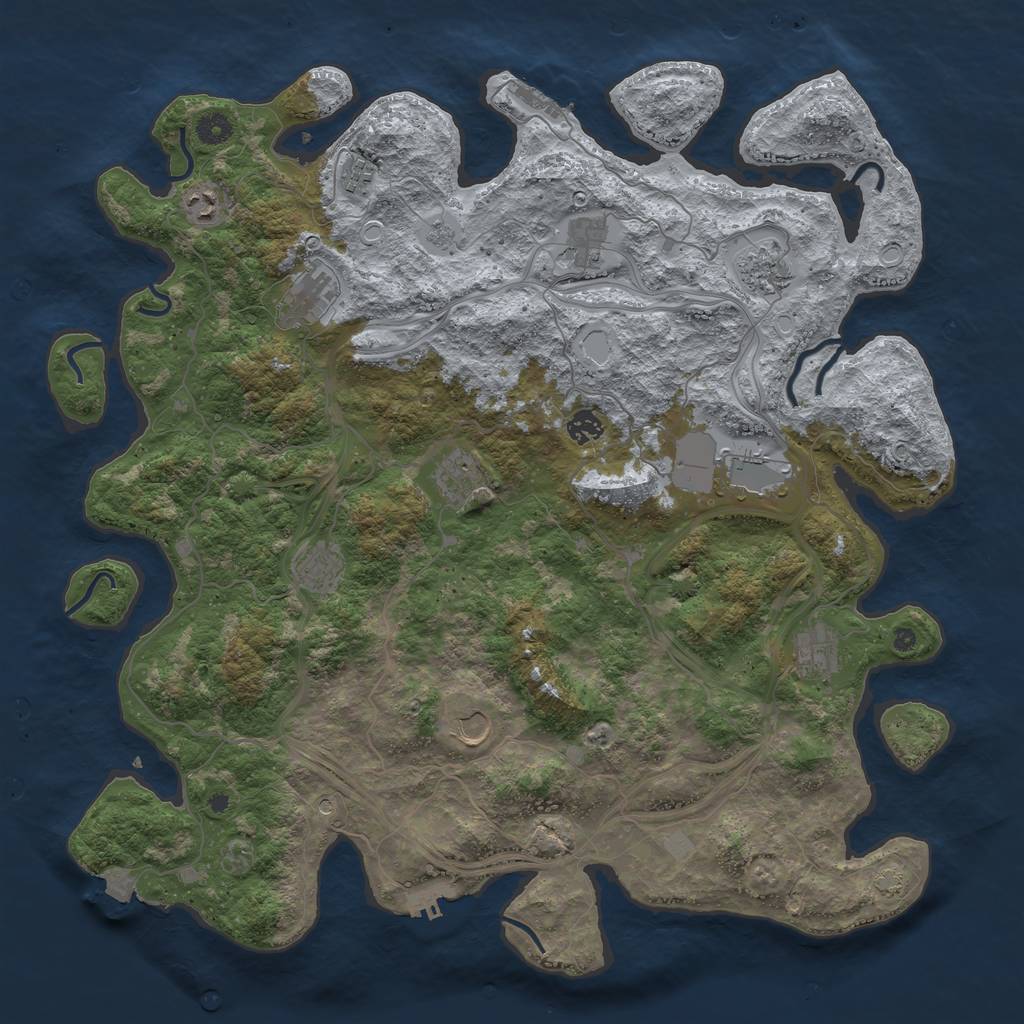 Rust Map: Procedural Map, Size: 4500, Seed: 2724775, 19 Monuments