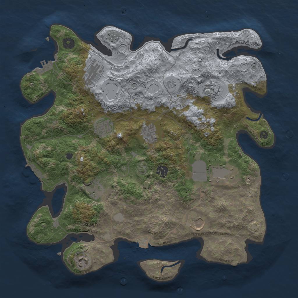 Rust Map: Procedural Map, Size: 3700, Seed: 79714723, 18 Monuments
