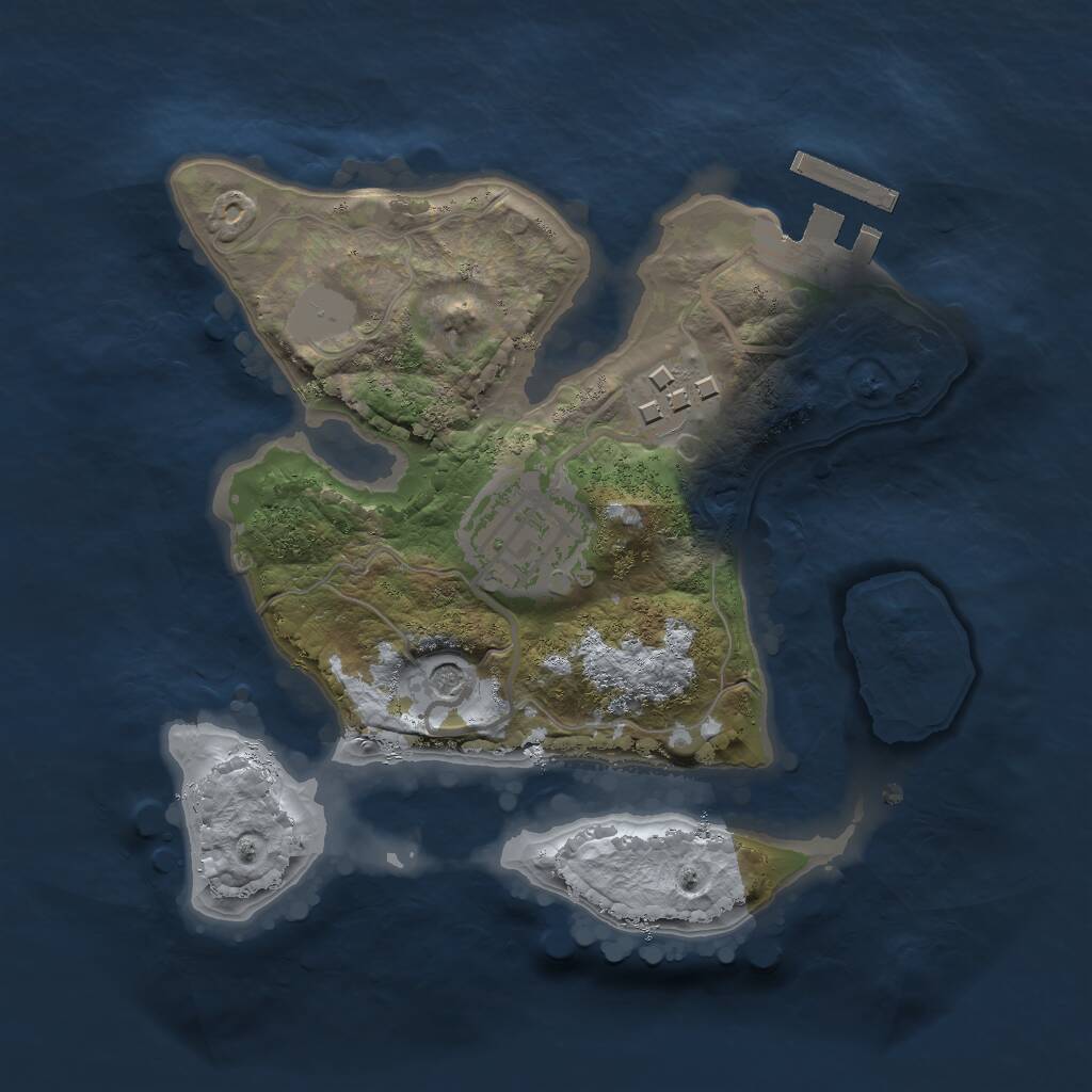 Rust Map: Procedural Map, Size: 2000, Seed: 629534665, 5 Monuments