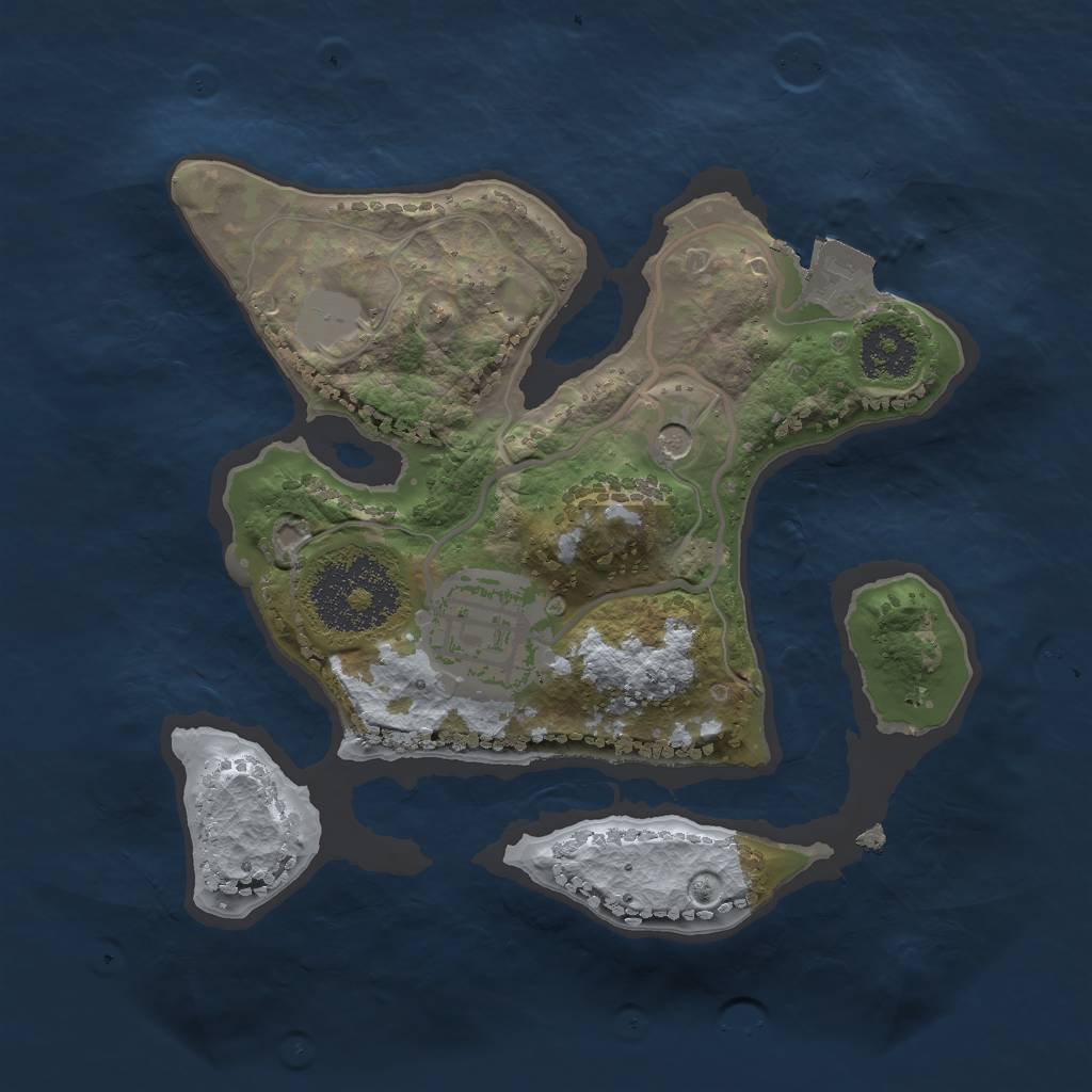 Rust Map: Procedural Map, Size: 2000, Seed: 629534665, 5 Monuments