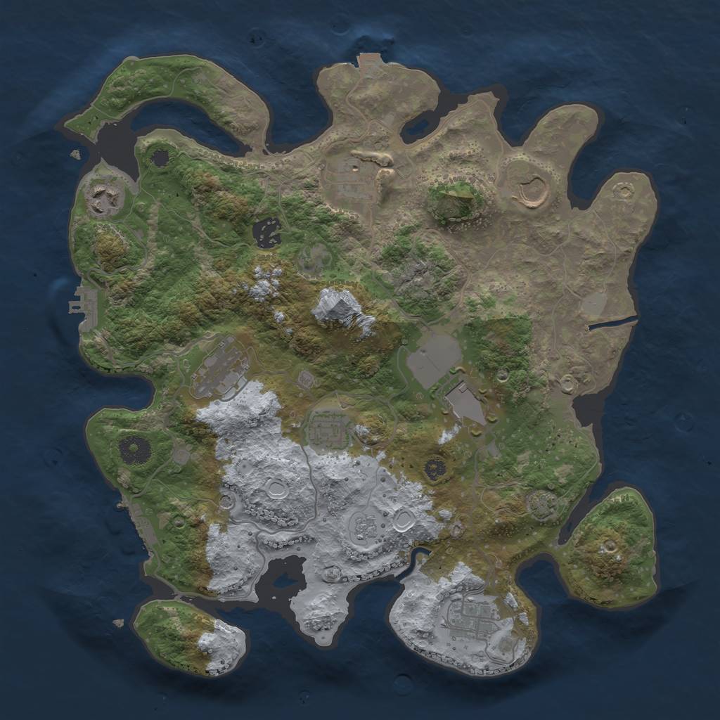 Rust Map: Procedural Map, Size: 3500, Seed: 1560114420, 16 Monuments