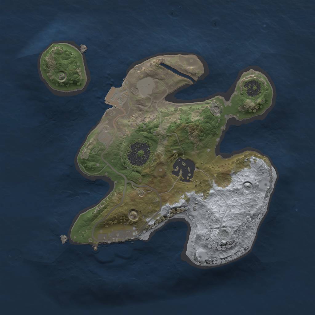 Rust Map: Procedural Map, Size: 2000, Seed: 849265201, 5 Monuments