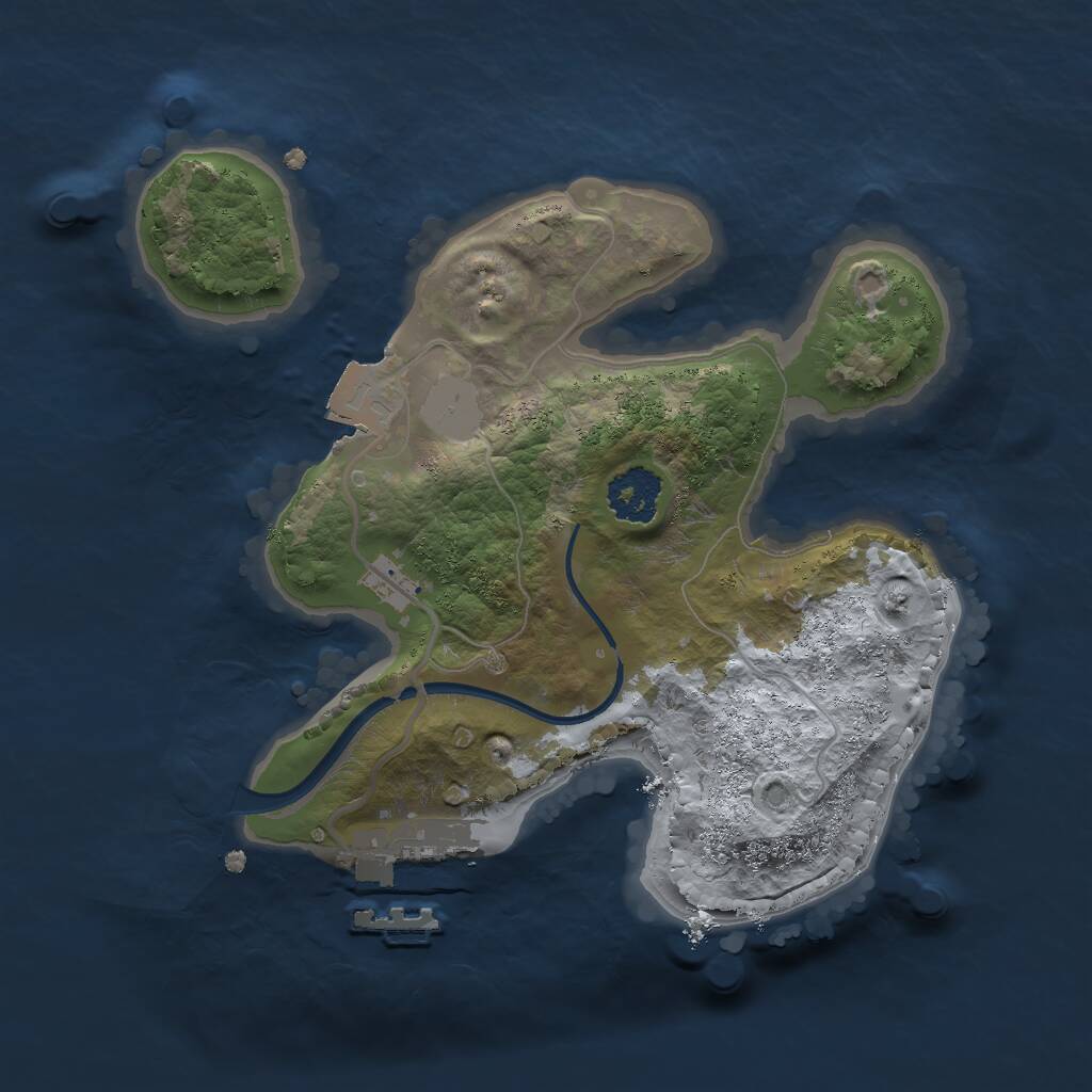 Rust Map: Procedural Map, Size: 2000, Seed: 849265201, 2 Monuments