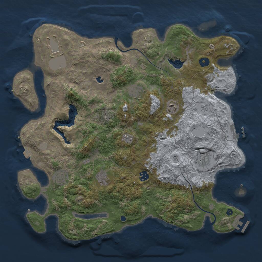 Rust Map: Procedural Map, Size: 4000, Seed: 435345534, 14 Monuments