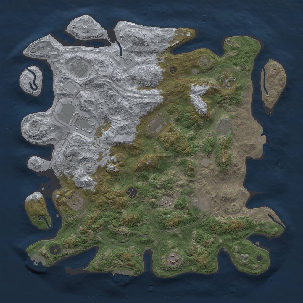 Rust Map: Procedural Map, Size: 4250, Seed: 3110, 18 Monuments