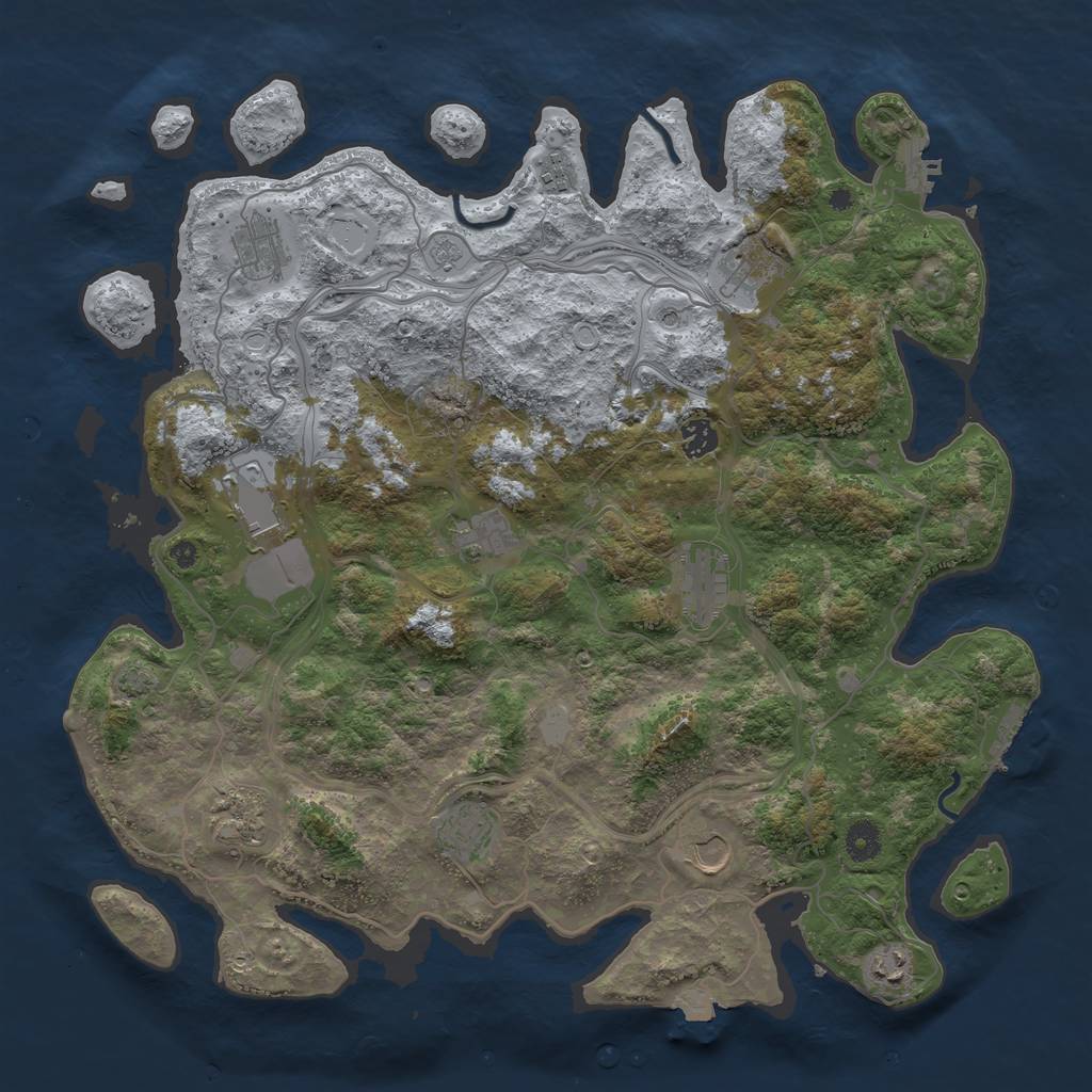Rust Map: Procedural Map, Size: 4250, Seed: 2057859764, 19 Monuments