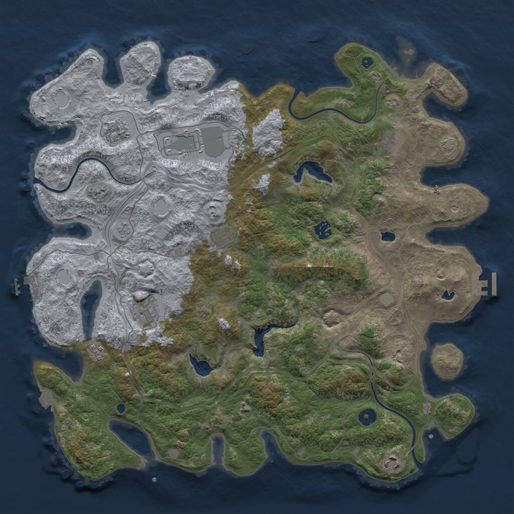 Rust Map: Procedural Map, Size: 4500, Seed: 32263323, 14 Monuments