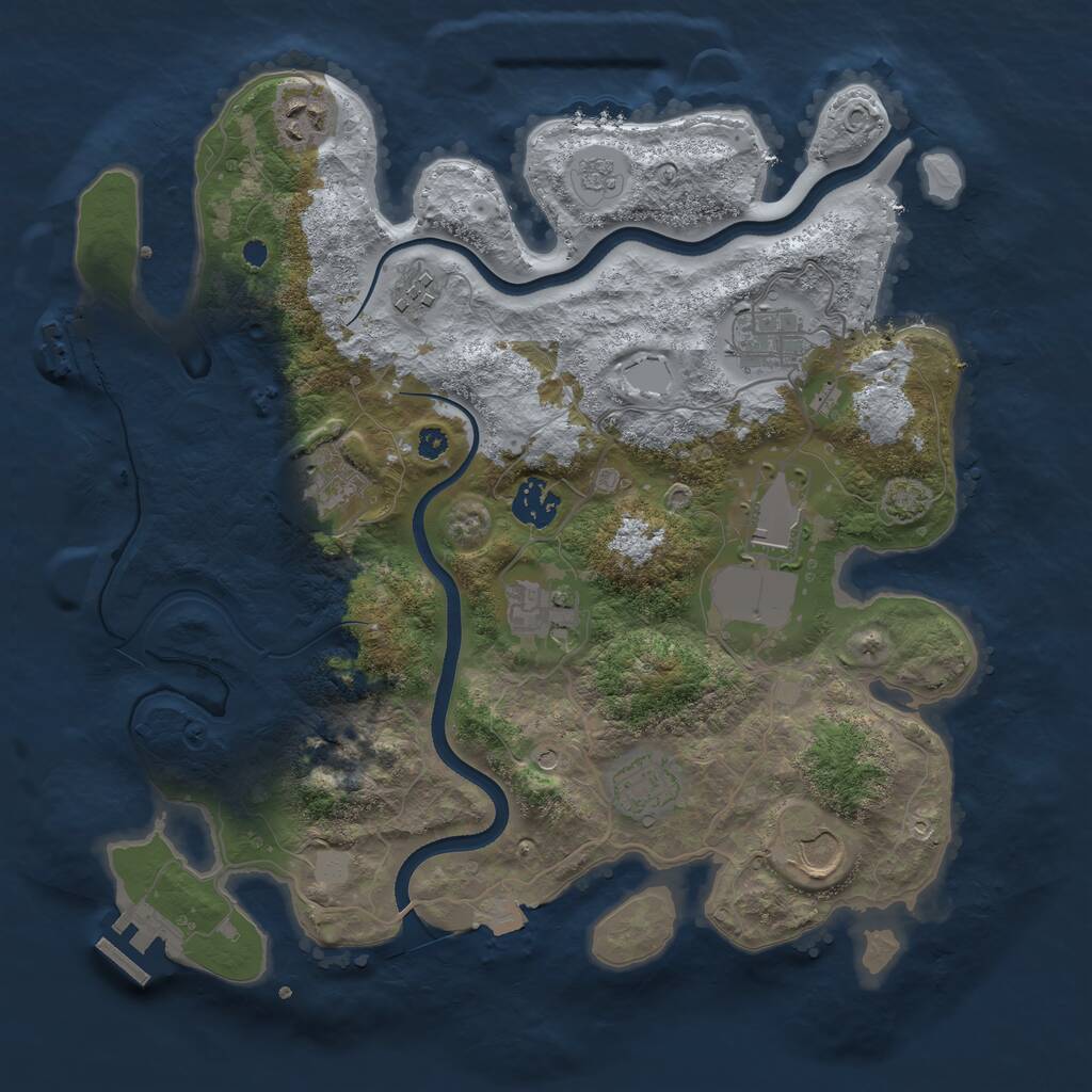 Rust Map: Procedural Map, Size: 3500, Seed: 358007537, 15 Monuments