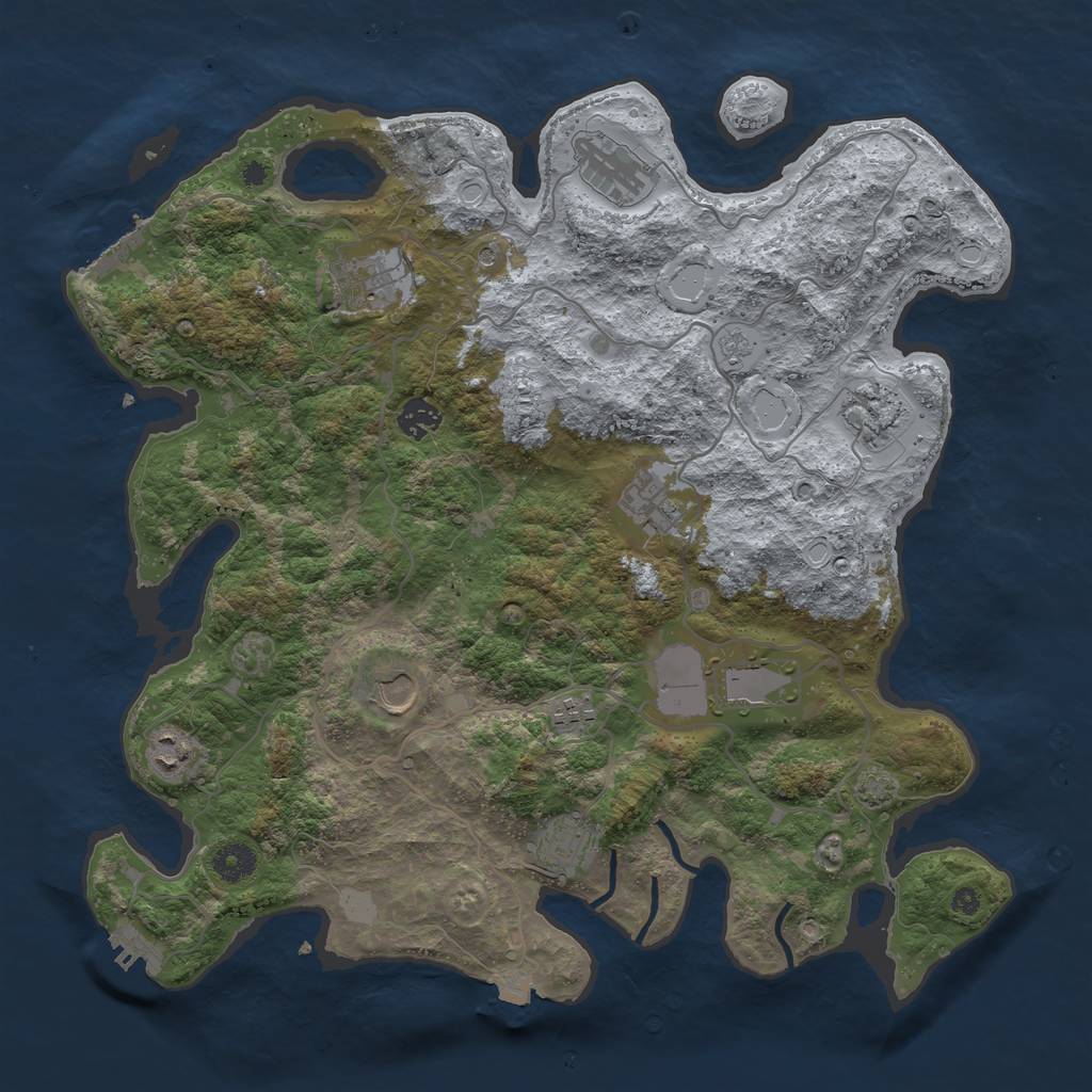 Rust Map: Procedural Map, Size: 4000, Seed: 65789823, 18 Monuments
