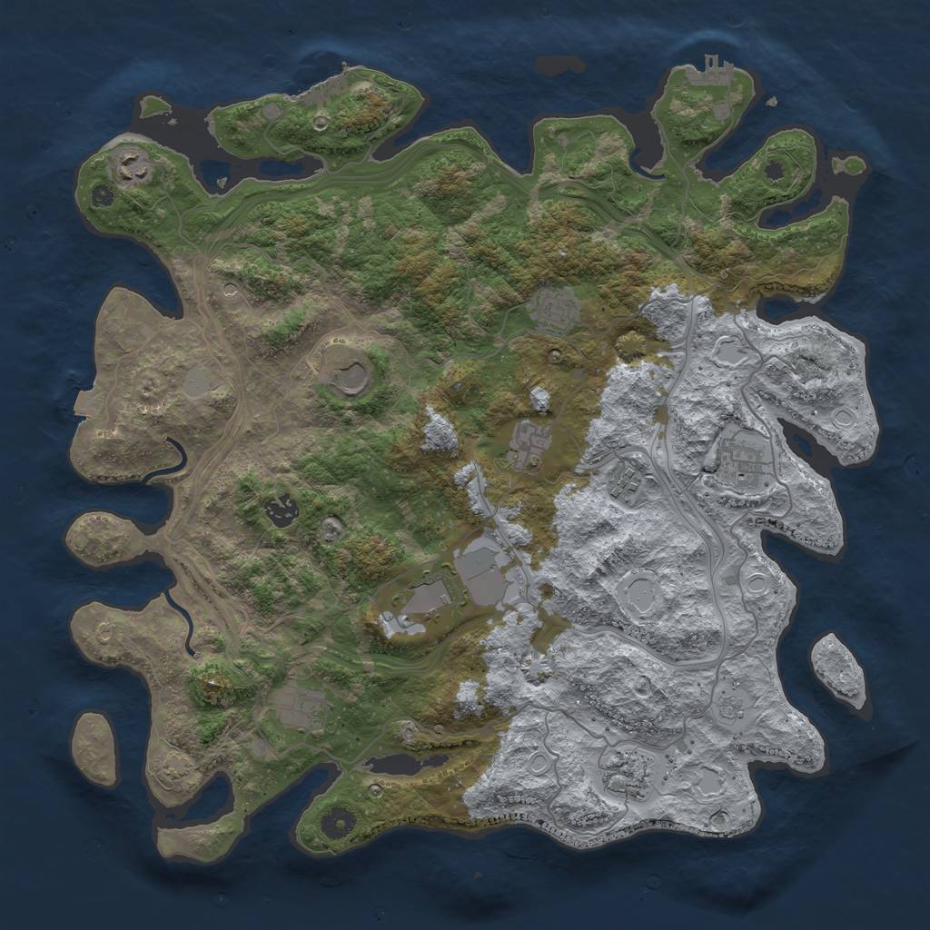 Rust Map: Procedural Map, Size: 4250, Seed: 280324, 18 Monuments