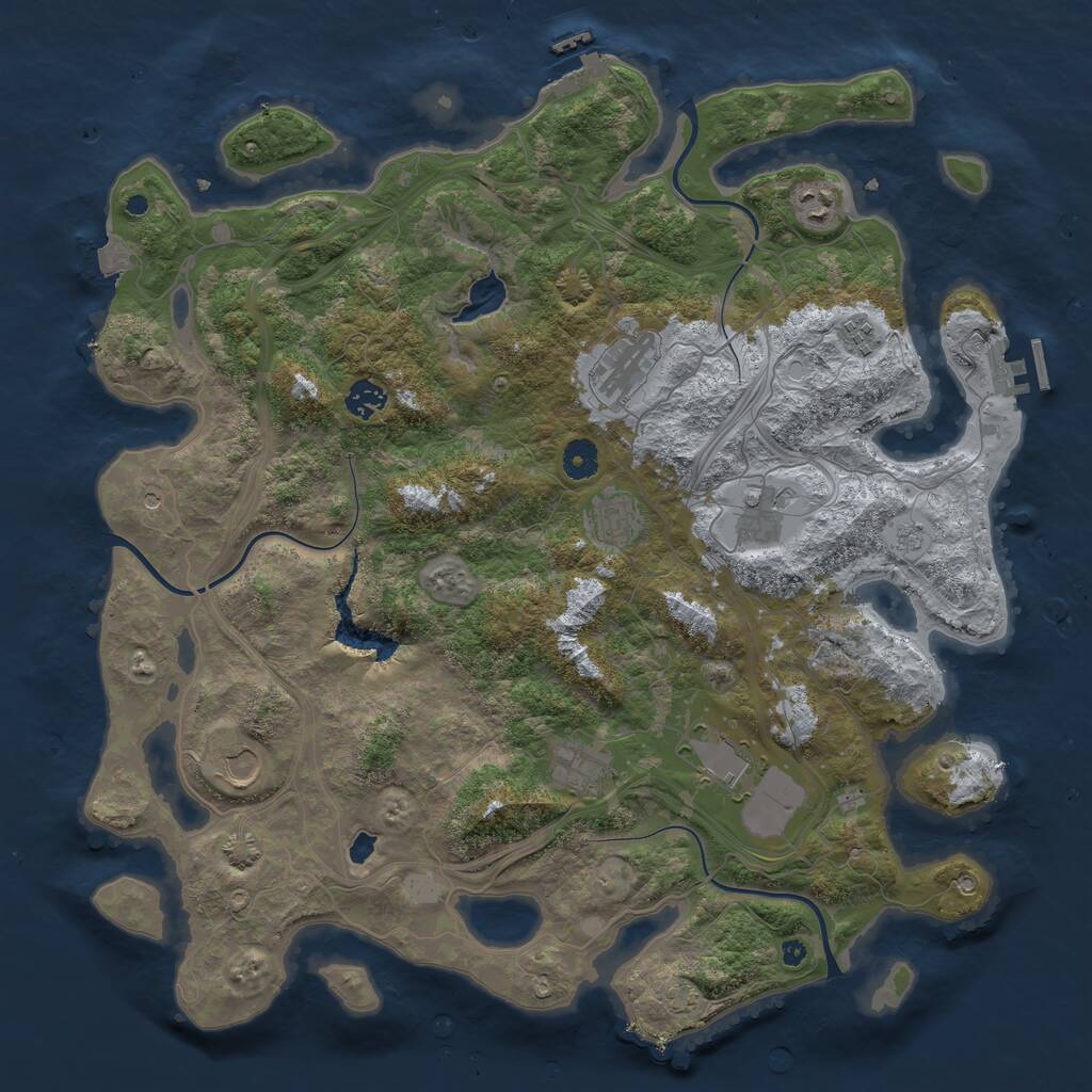 Rust Map: Procedural Map, Size: 4250, Seed: 316917974, 15 Monuments