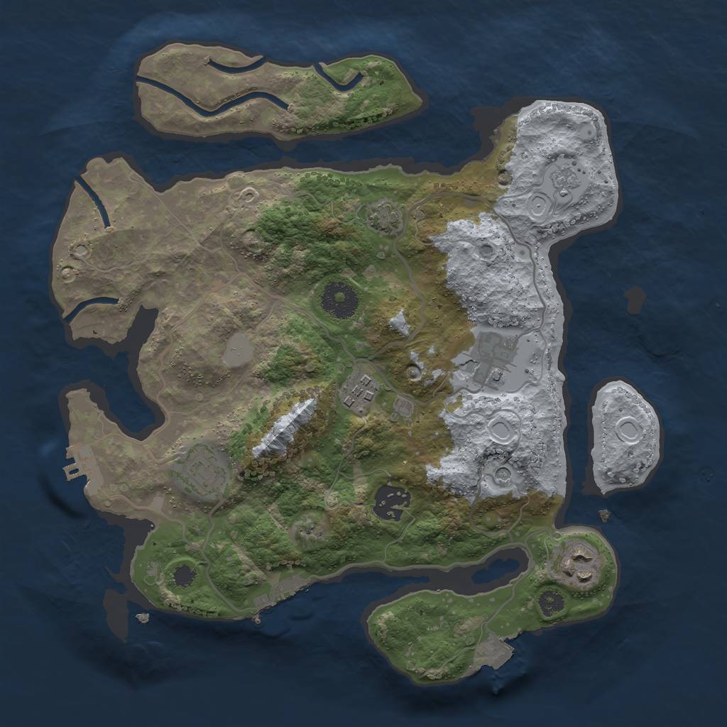 Rust Map: Procedural Map, Size: 3000, Seed: 1230586, 13 Monuments