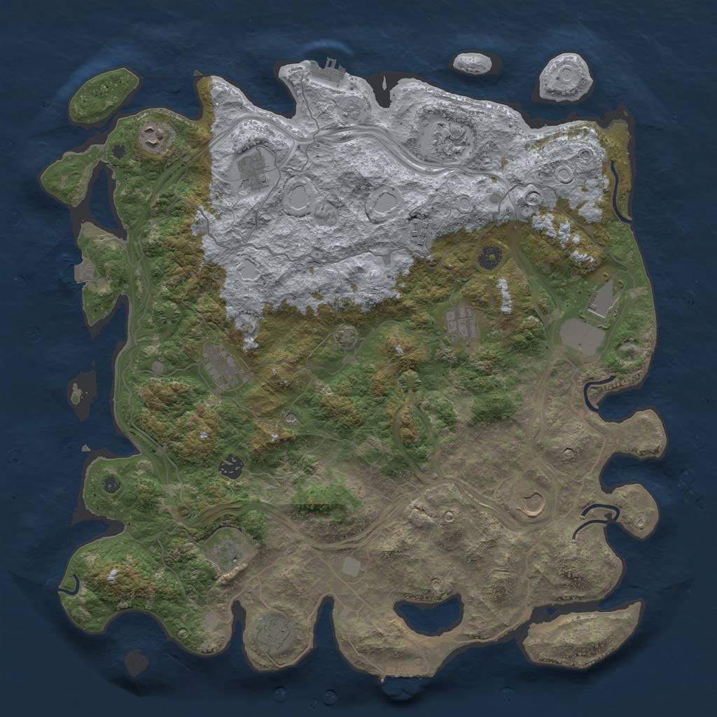 Rust Map: Procedural Map, Size: 4500, Seed: 1208490, 19 Monuments