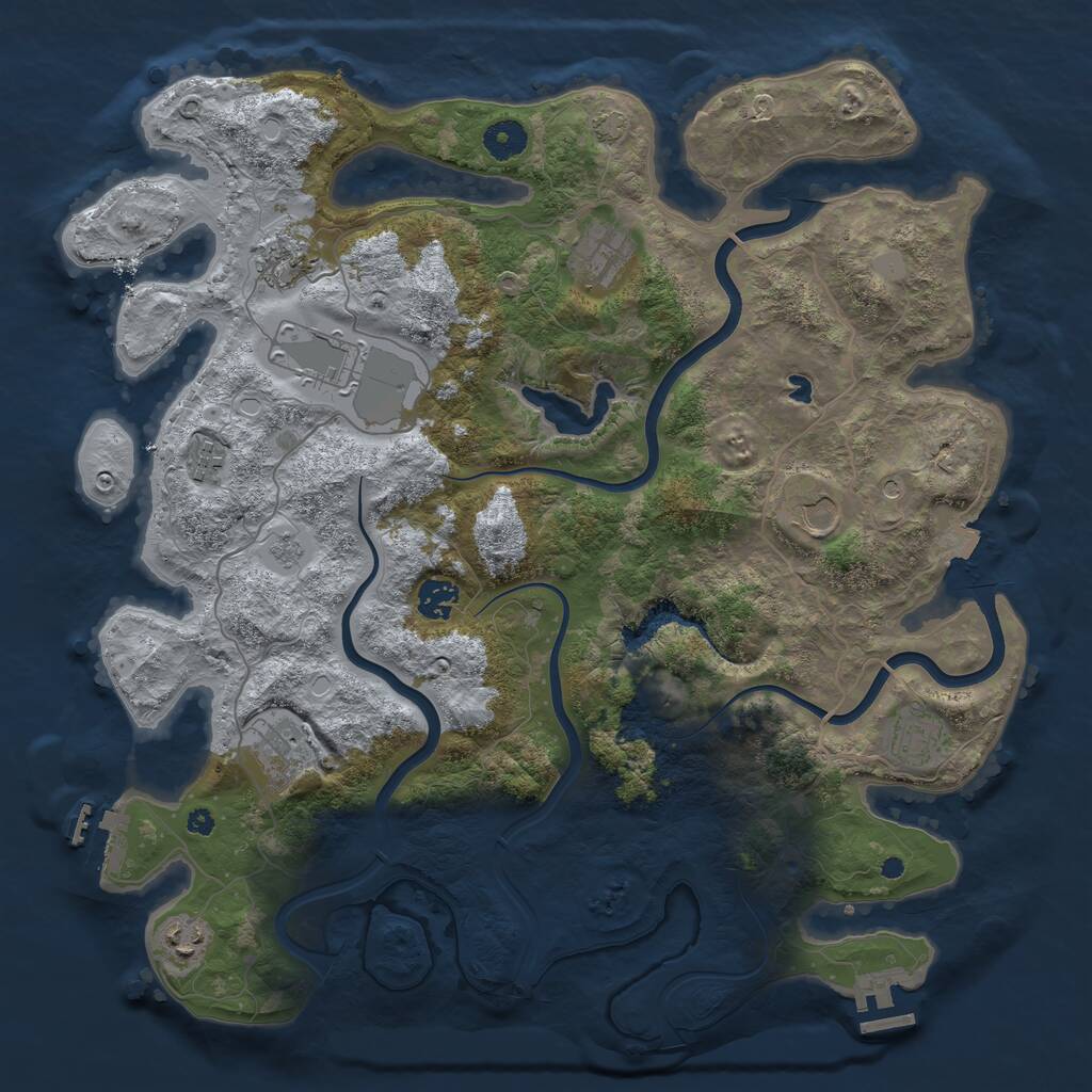Rust Map: Procedural Map, Size: 4000, Seed: 2119391915, 15 Monuments