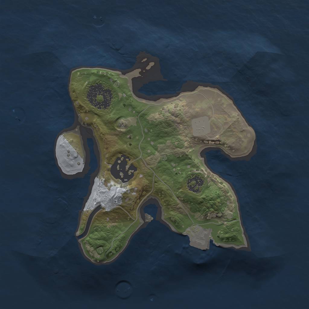 Rust Map: Procedural Map, Size: 1800, Seed: 1046206070, 4 Monuments
