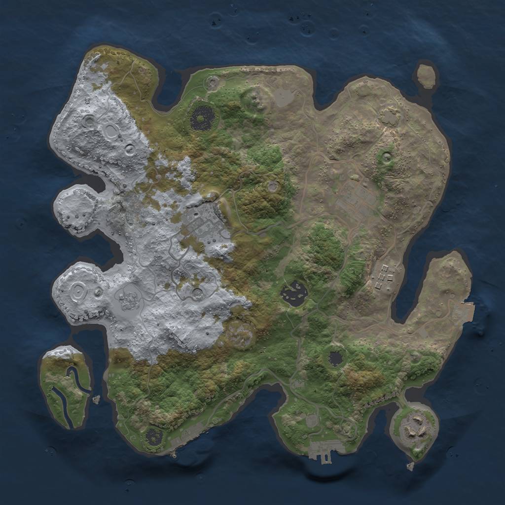 Rust Map: Procedural Map, Size: 3000, Seed: 303758337, 13 Monuments