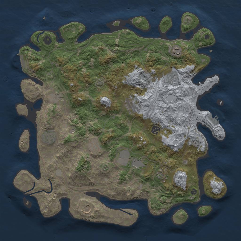 Rust Map: Procedural Map, Size: 4250, Seed: 13670431, 19 Monuments