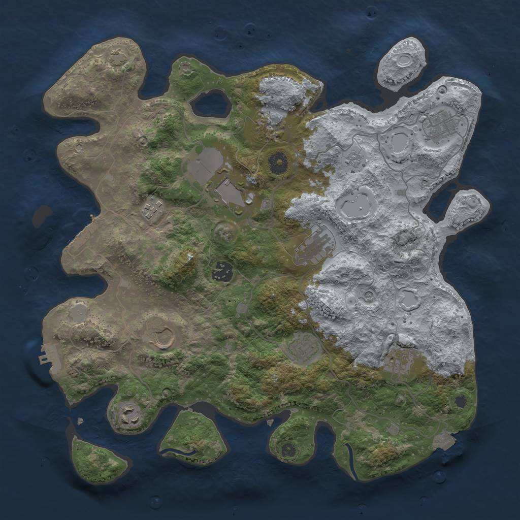 Rust Map: Procedural Map, Size: 3700, Seed: 1535416288, 18 Monuments