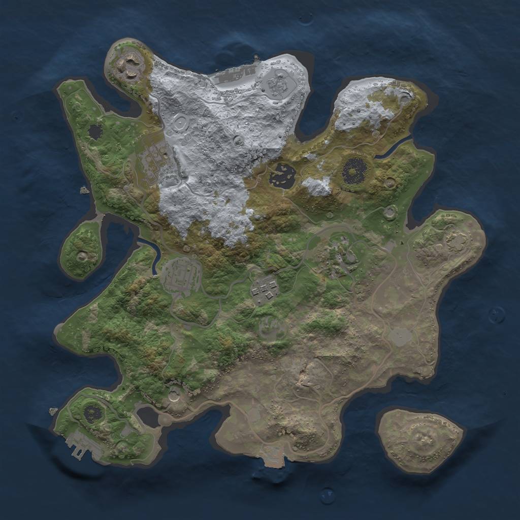 Rust Map: Procedural Map, Size: 3000, Seed: 1031032798, 14 Monuments