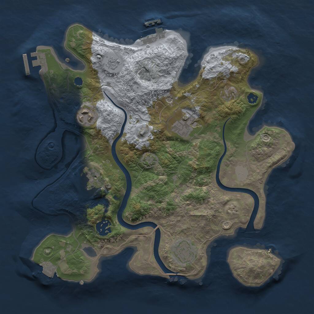 Rust Map: Procedural Map, Size: 3000, Seed: 1031032798, 11 Monuments