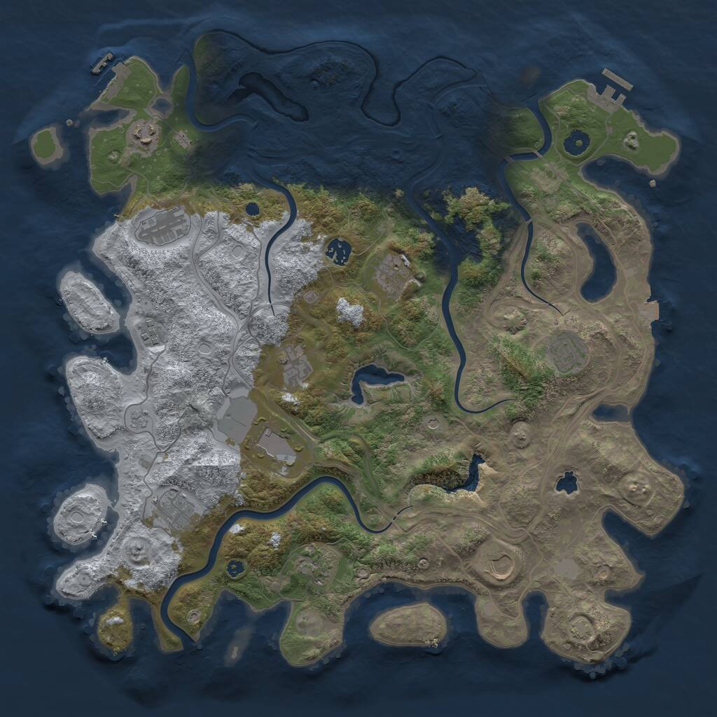 Rust Map: Procedural Map, Size: 4300, Seed: 15131, 17 Monuments