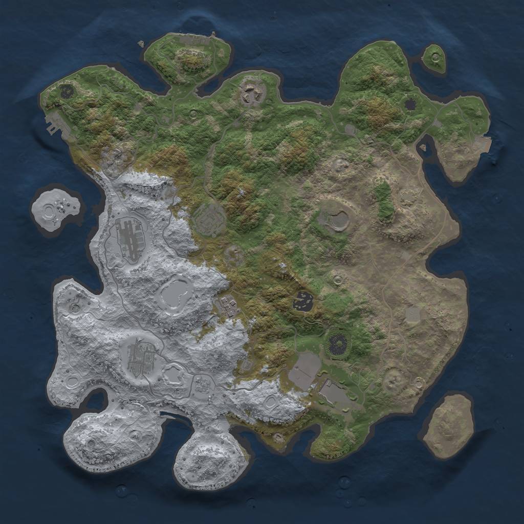 Rust Map: Procedural Map, Size: 3800, Seed: 537804037, 16 Monuments