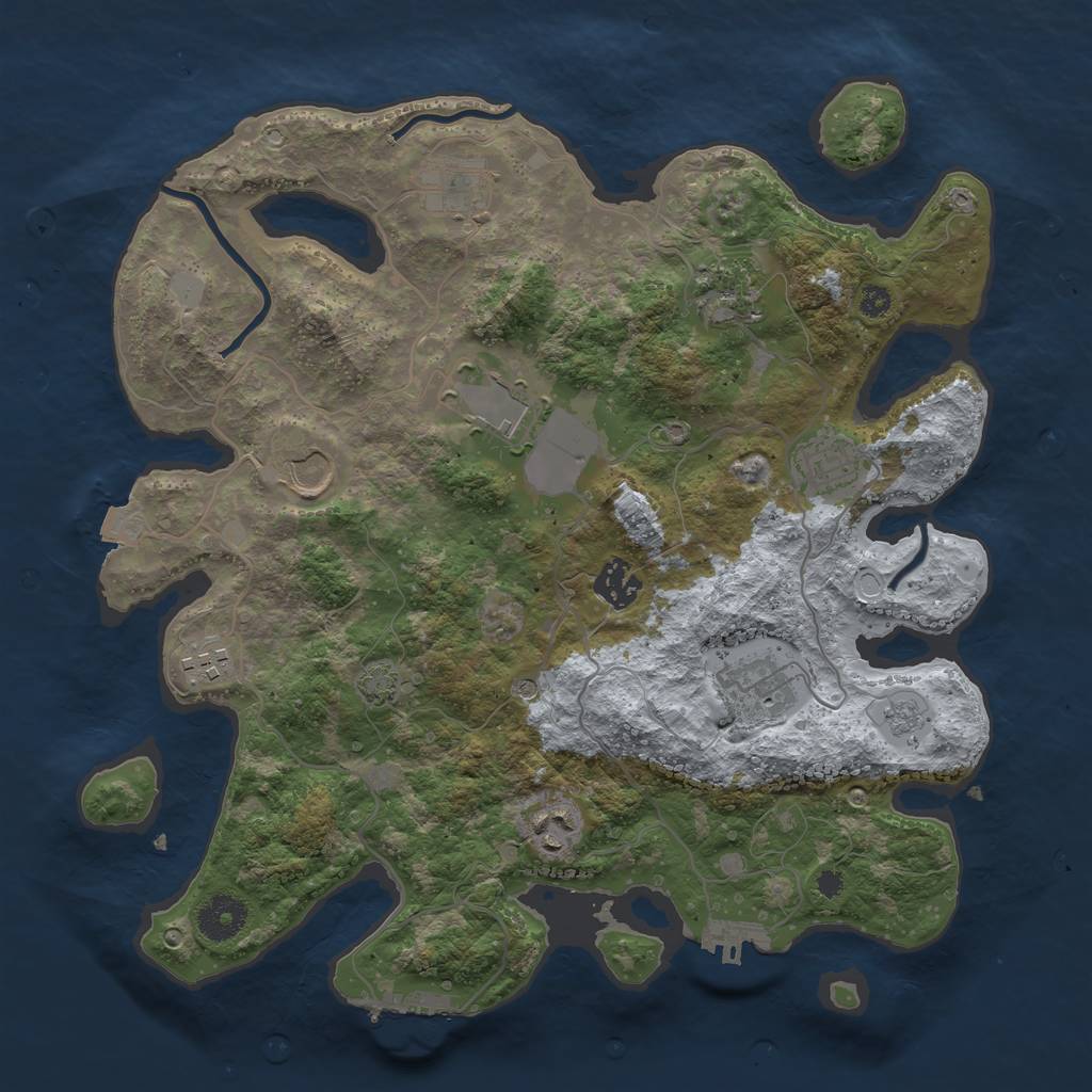 Rust Map: Procedural Map, Size: 3500, Seed: 4969315, 17 Monuments