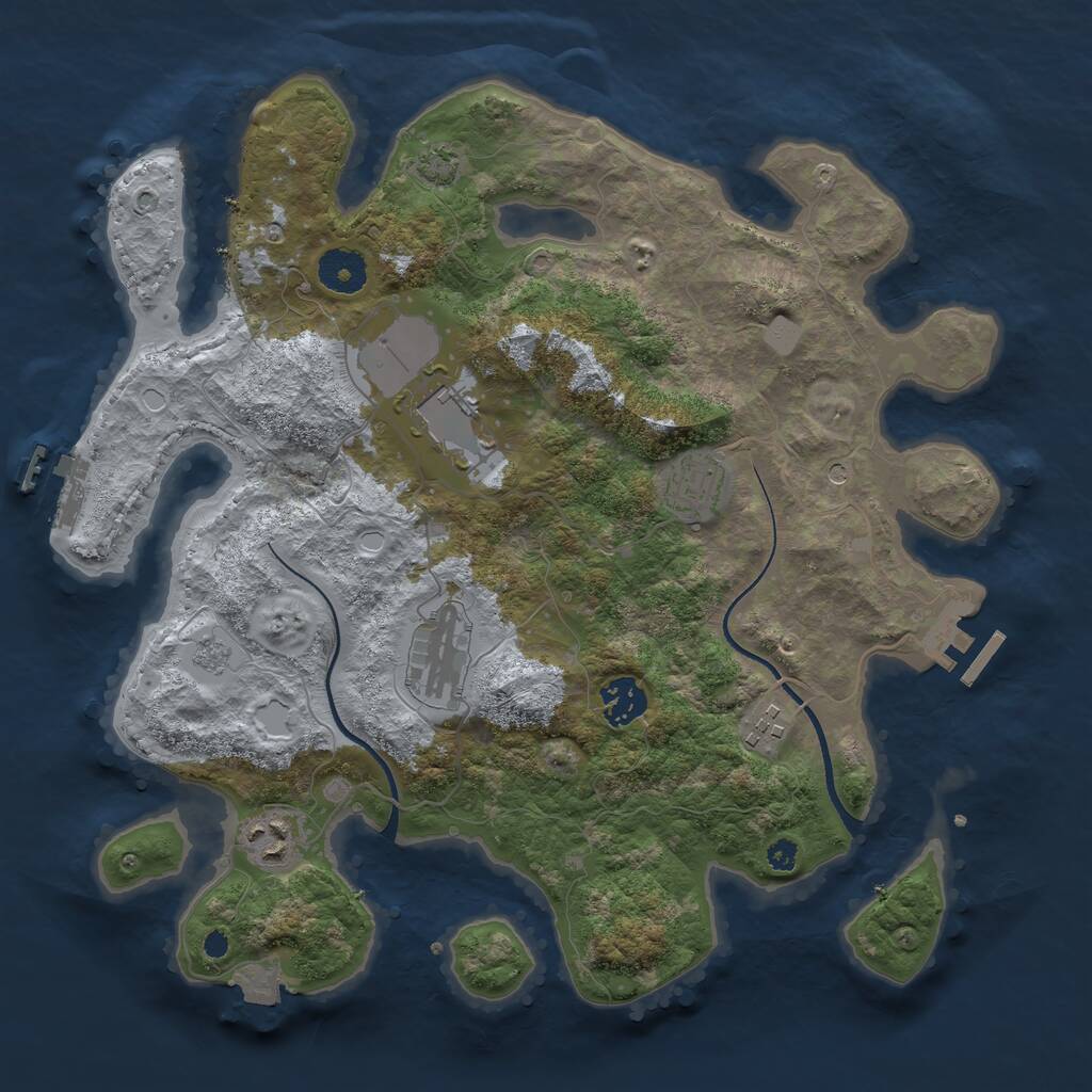 Rust Map: Procedural Map, Size: 3500, Seed: 1776020297, 12 Monuments