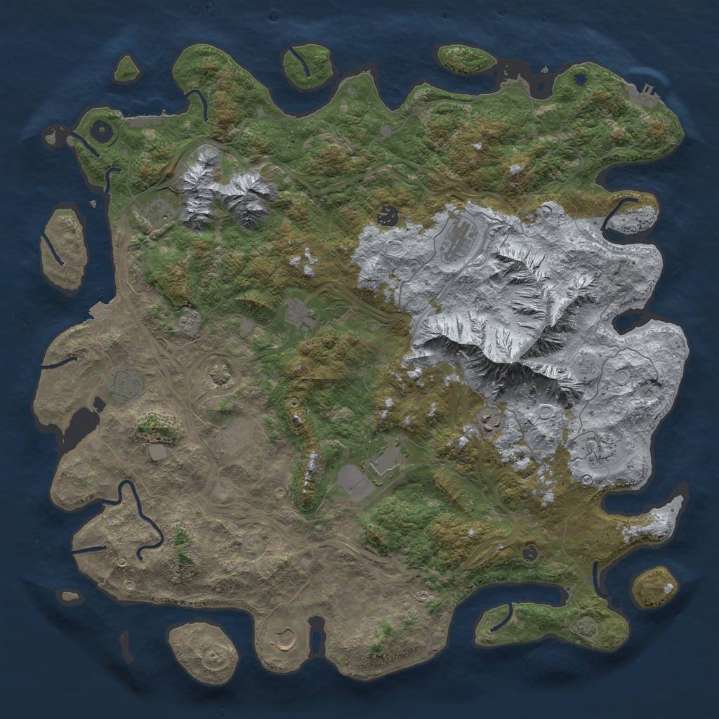 Rust Map: Procedural Map, Size: 5000, Seed: 1753392218, 19 Monuments
