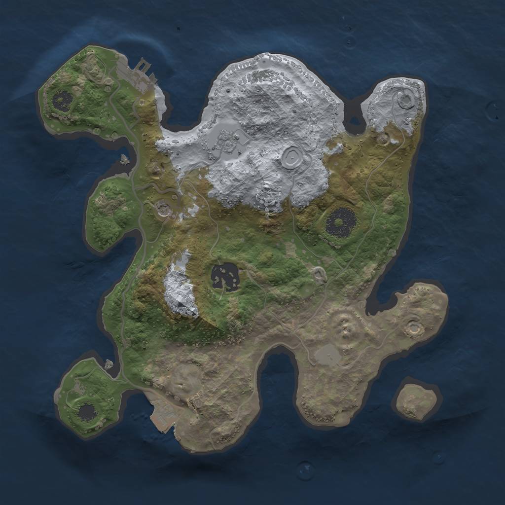 Rust Map: Procedural Map, Size: 2524, Seed: 1, 7 Monuments