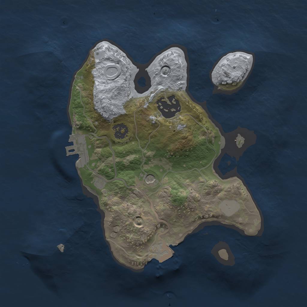 Rust Map: Procedural Map, Size: 2000, Seed: 1134443692, 6 Monuments