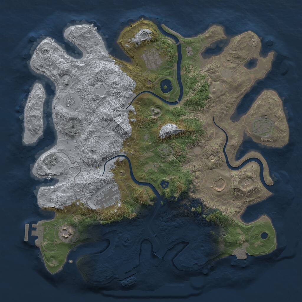 Rust Map: Procedural Map, Size: 3500, Seed: 49513112, 12 Monuments