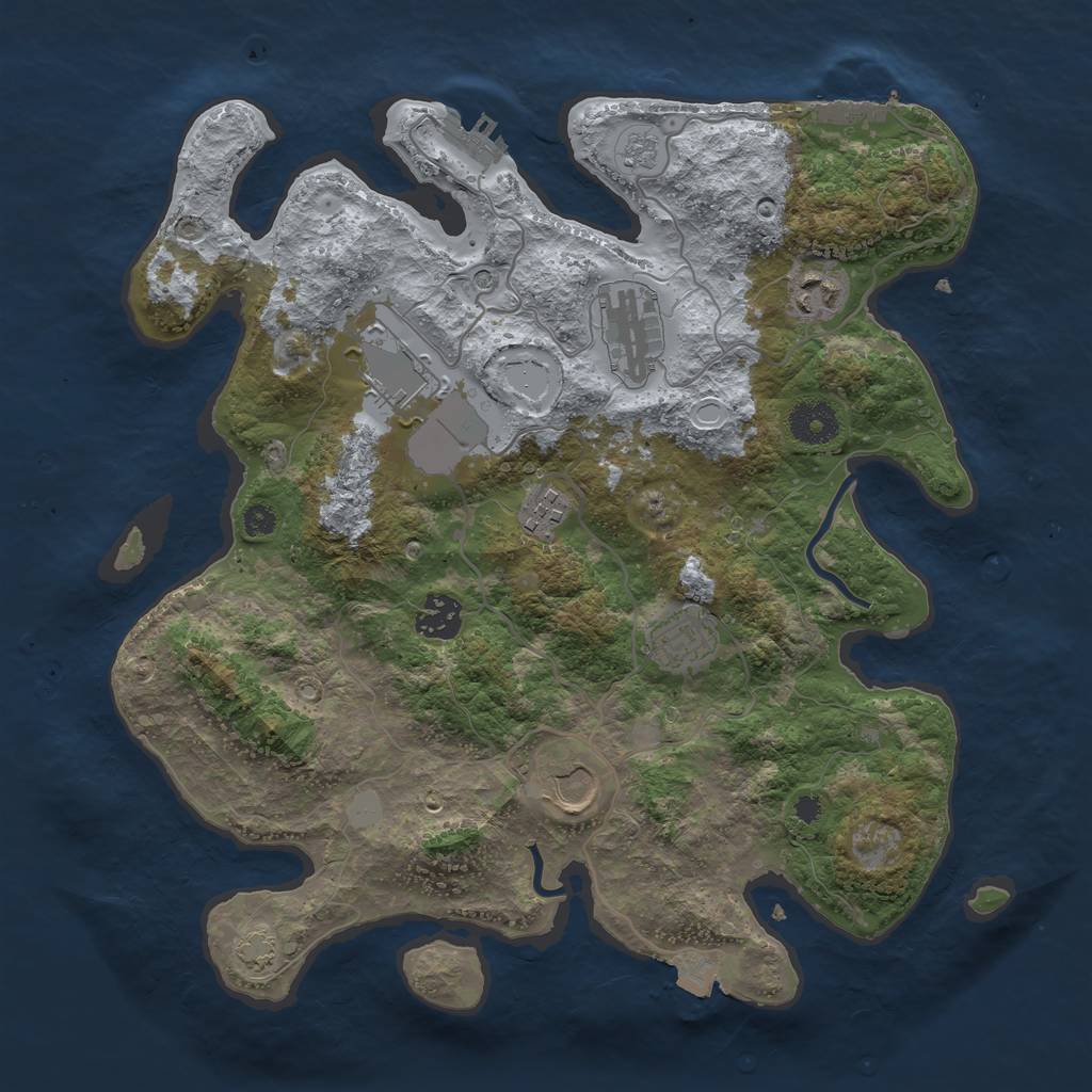 Rust Map: Procedural Map, Size: 3500, Seed: 606039906, 15 Monuments