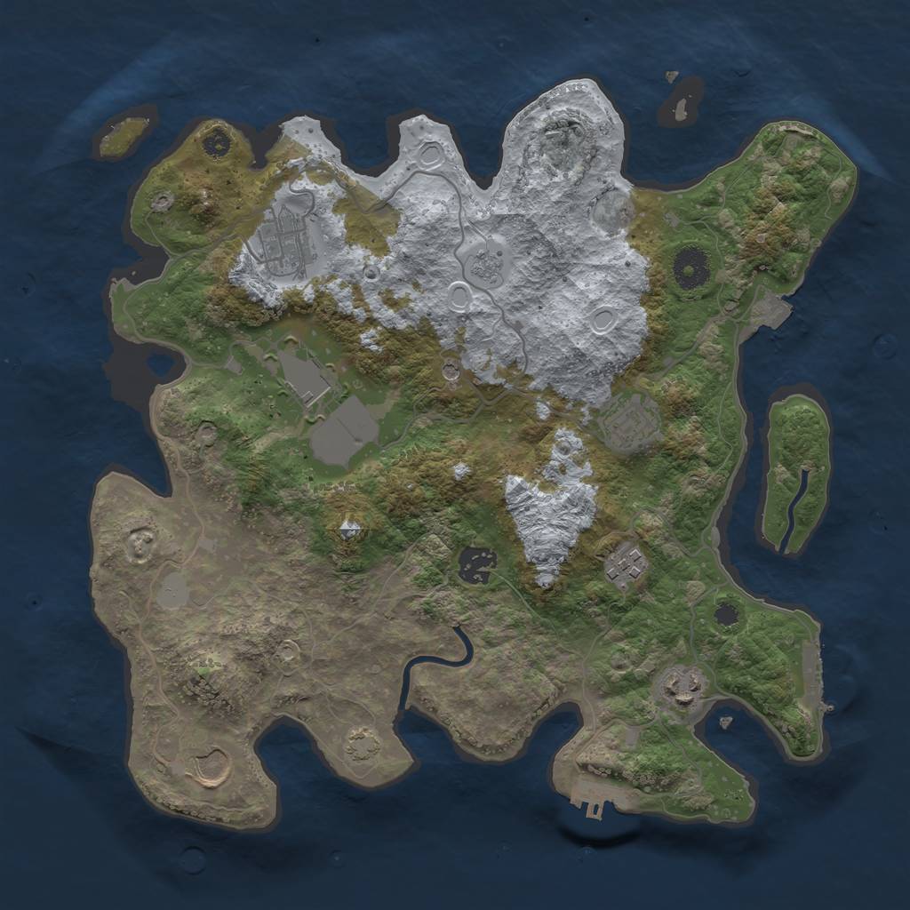 Rust Map: Procedural Map, Size: 3500, Seed: 565420746, 15 Monuments