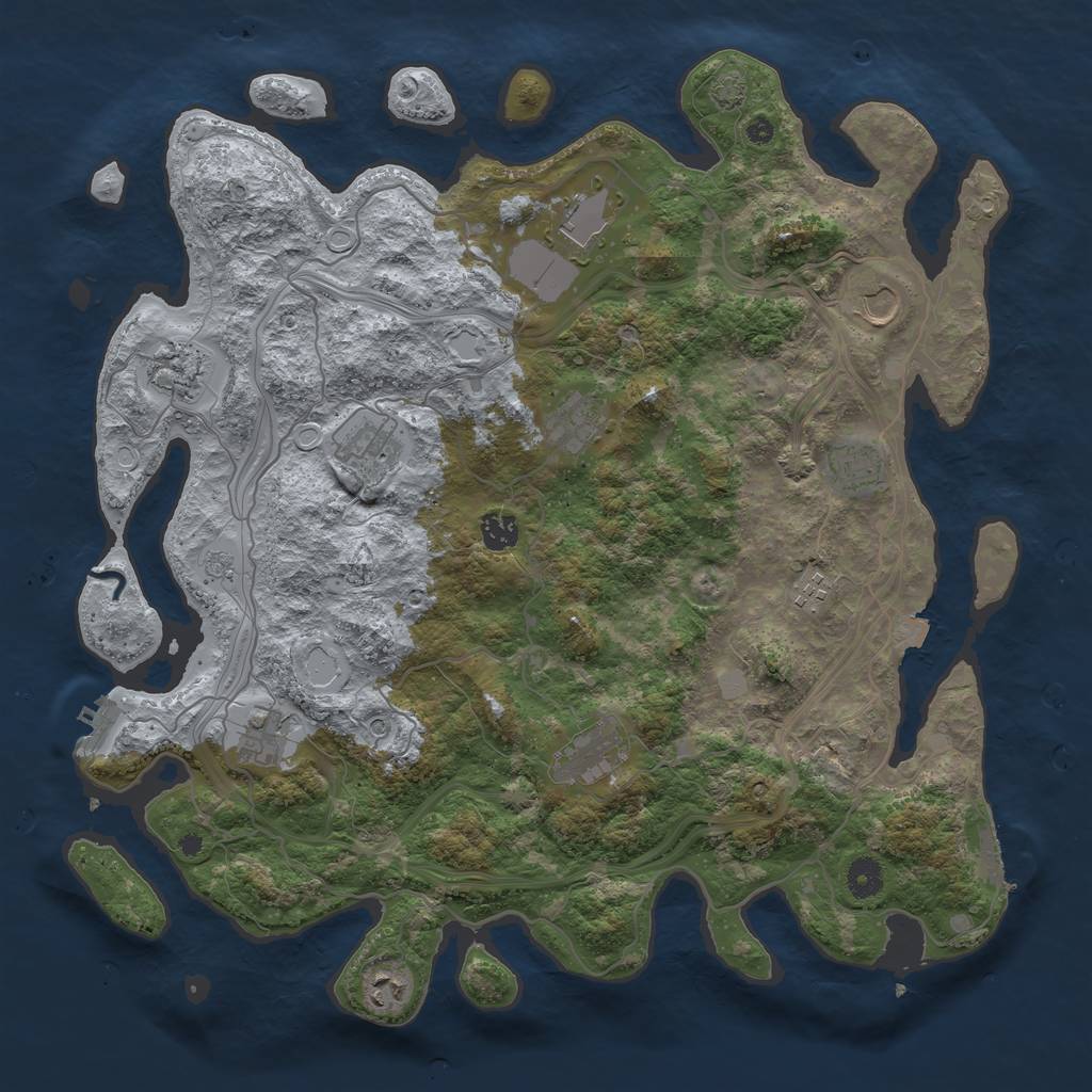 Rust Map: Procedural Map, Size: 4250, Seed: 198919892, 19 Monuments