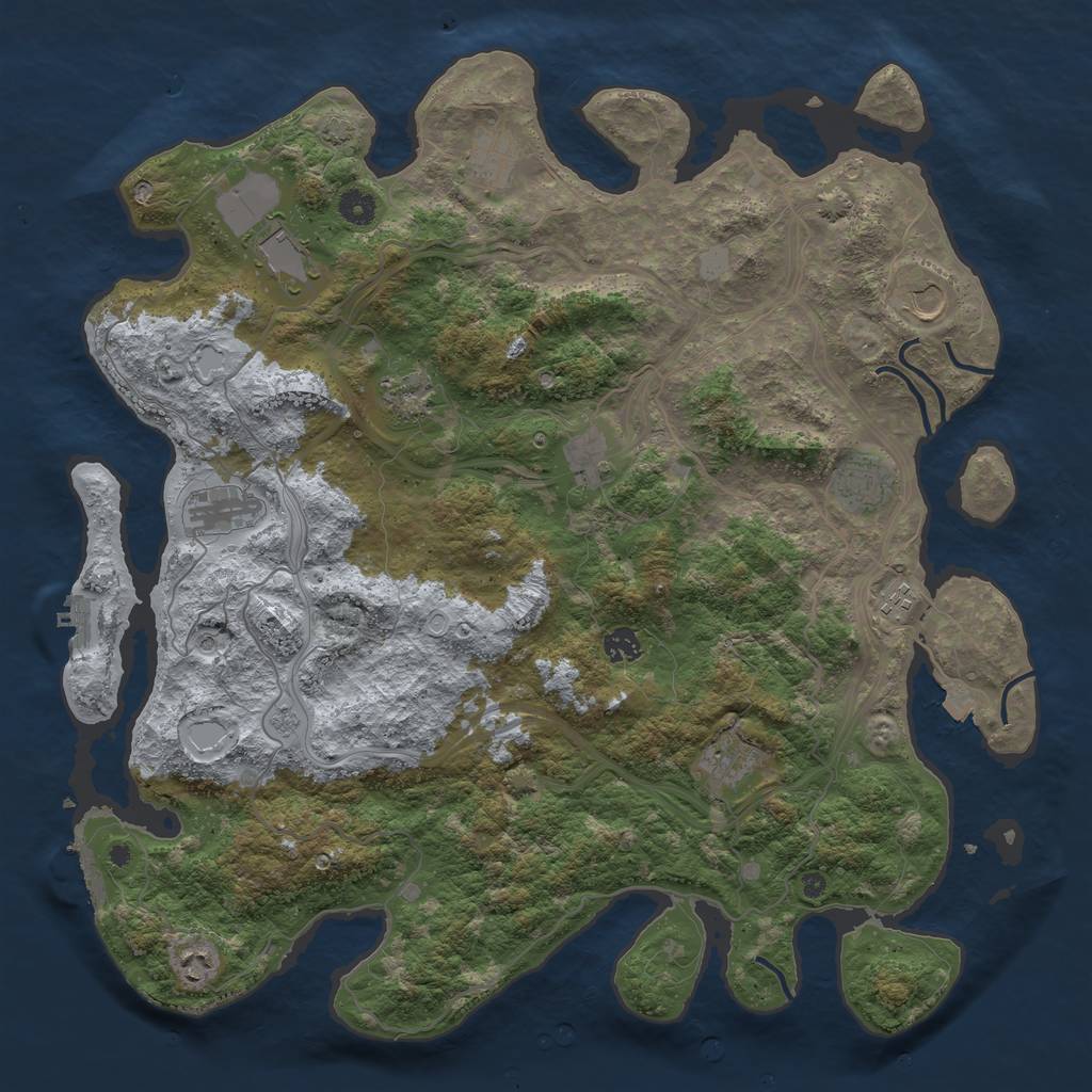 Rust Map: Procedural Map, Size: 4500, Seed: 428376955, 19 Monuments