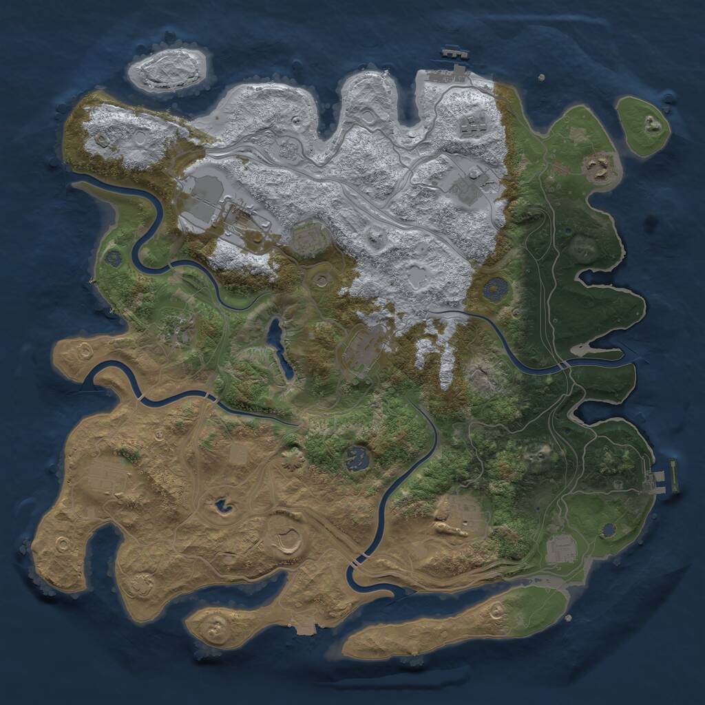 Rust Map: Procedural Map, Size: 4250, Seed: 1165627692, 19 Monuments
