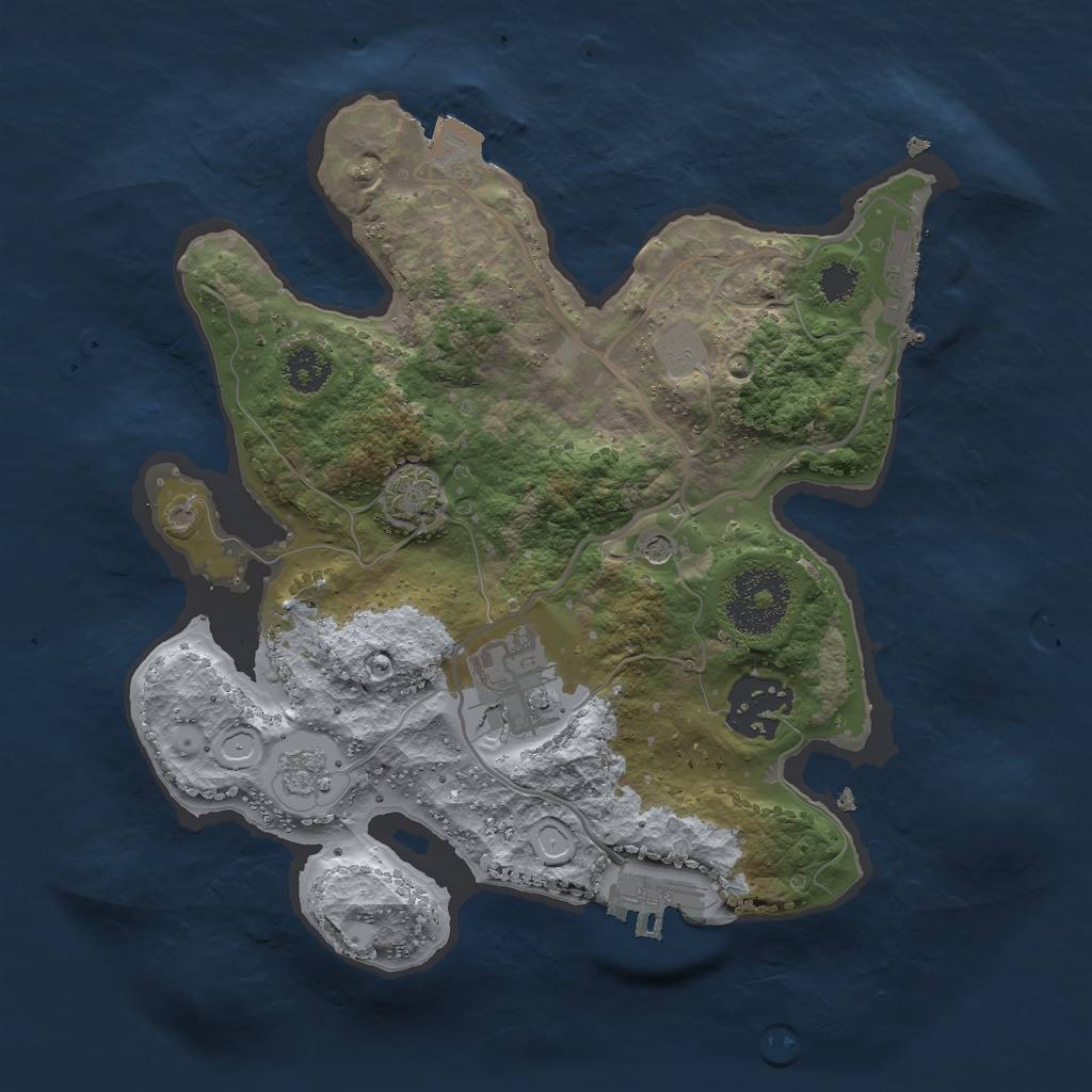 Rust Map: Procedural Map, Size: 2500, Seed: 416826492, 10 Monuments