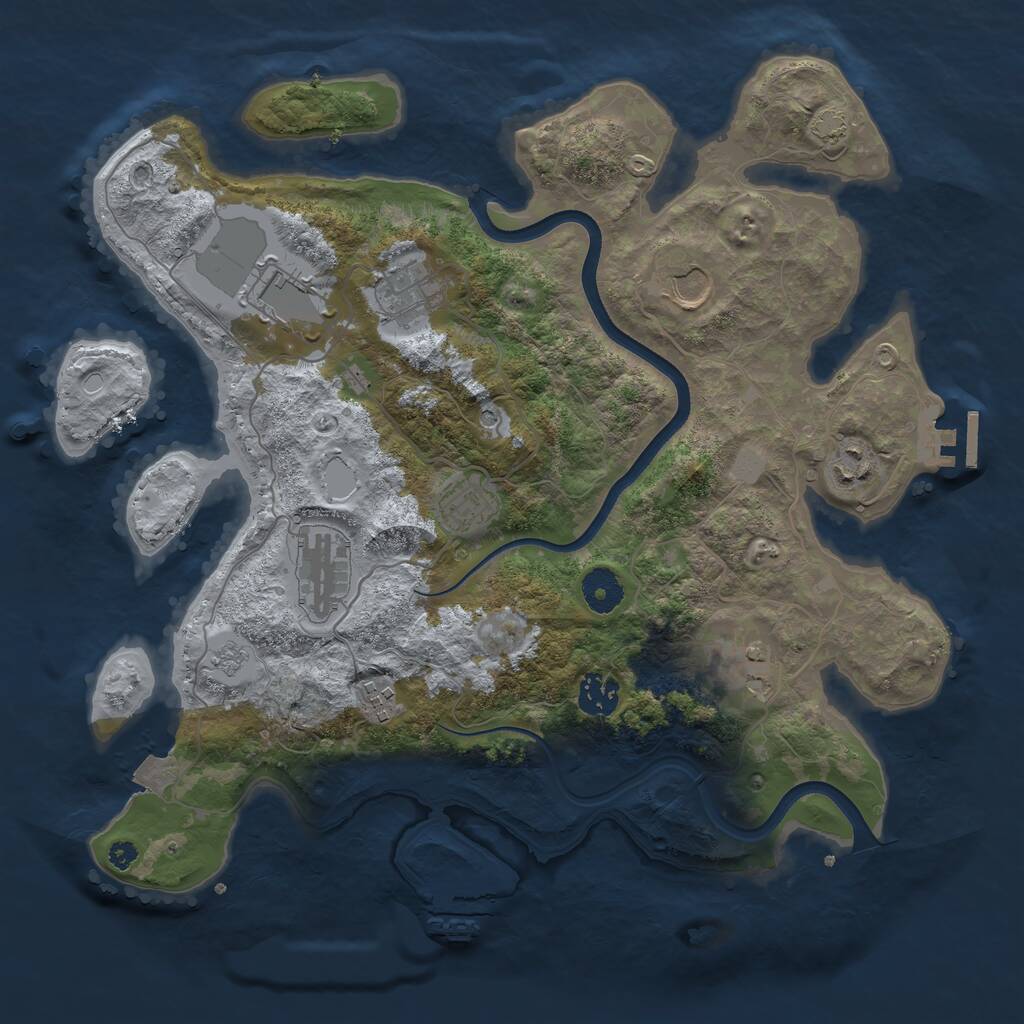 Rust Map: Procedural Map, Size: 3650, Seed: 65041911, 15 Monuments