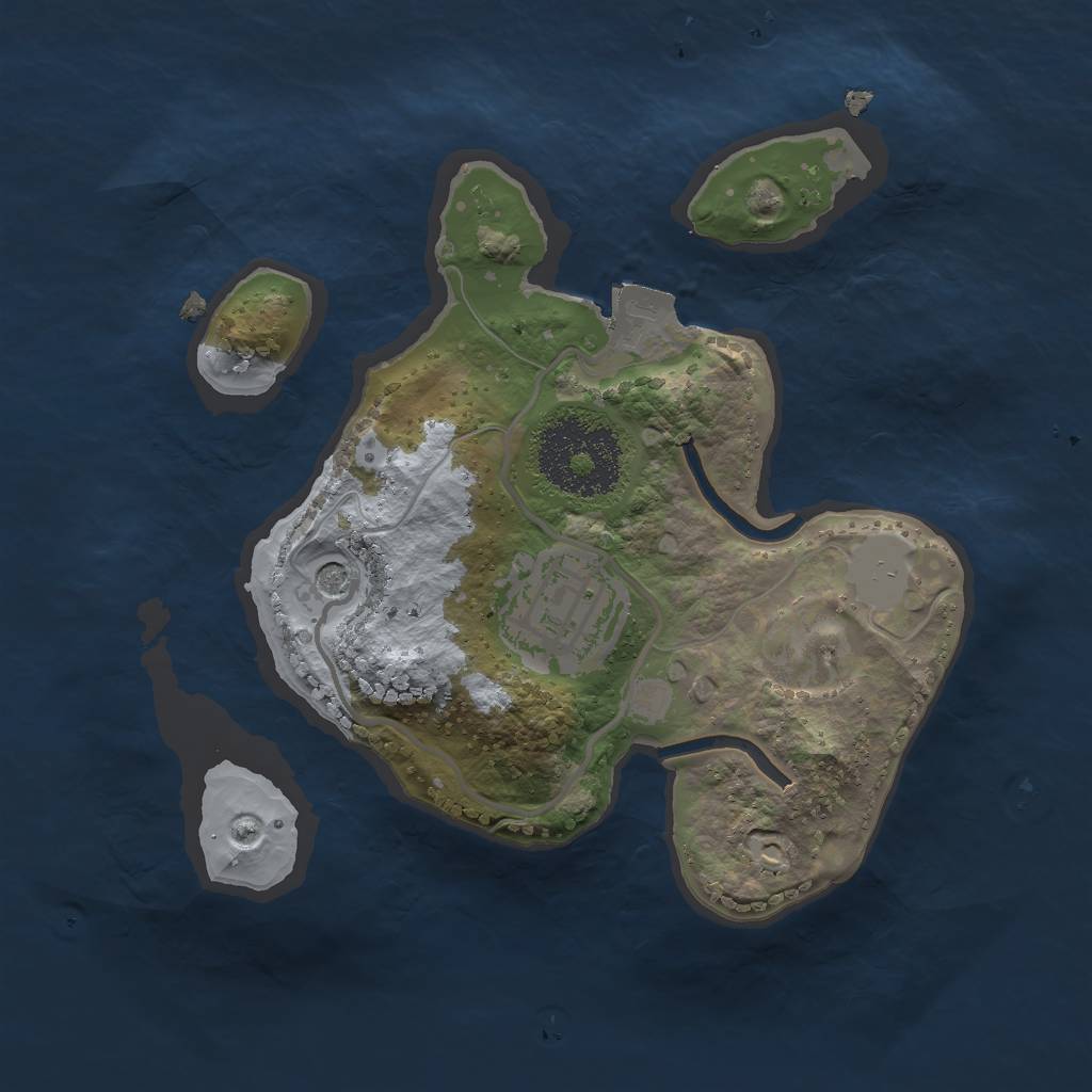 Rust Map: Procedural Map, Size: 2000, Seed: 1857766, 5 Monuments