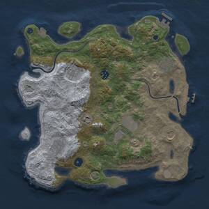 Thumbnail Rust Map: Procedural Map, Size: 3500, Seed: 1197301461, 13 Monuments