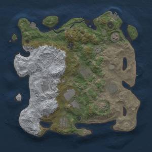 Thumbnail Rust Map: Procedural Map, Size: 3500, Seed: 1197301461, 17 Monuments